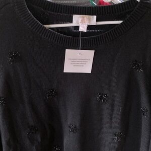 Black Beaded Women's Sweater